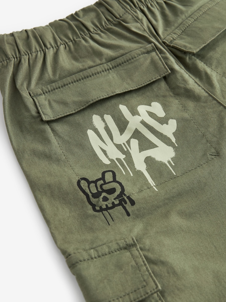 Khaki Graffiti Cargo Trousers (3-16yrs) - Image 3 of 3