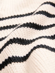 Ecru White Stripe Premium Fly Collar Jumper - Image 7 of 7