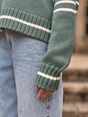 Blue Stripe Premium Fly Collar Jumper - Image 5 of 7