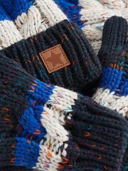 Blue Stripe Hat, Scarf and Gloves Set (3-16yrs) - Image 2 of 2