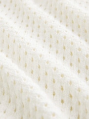 Cream Open Stitch Mesh Zip Neck Collar Jumper - Image 7 of 7