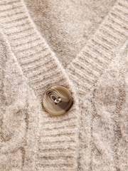 Ecru Cream Sleeveless Button Through Cable Knitted Waistcoat - Image 7 of 8