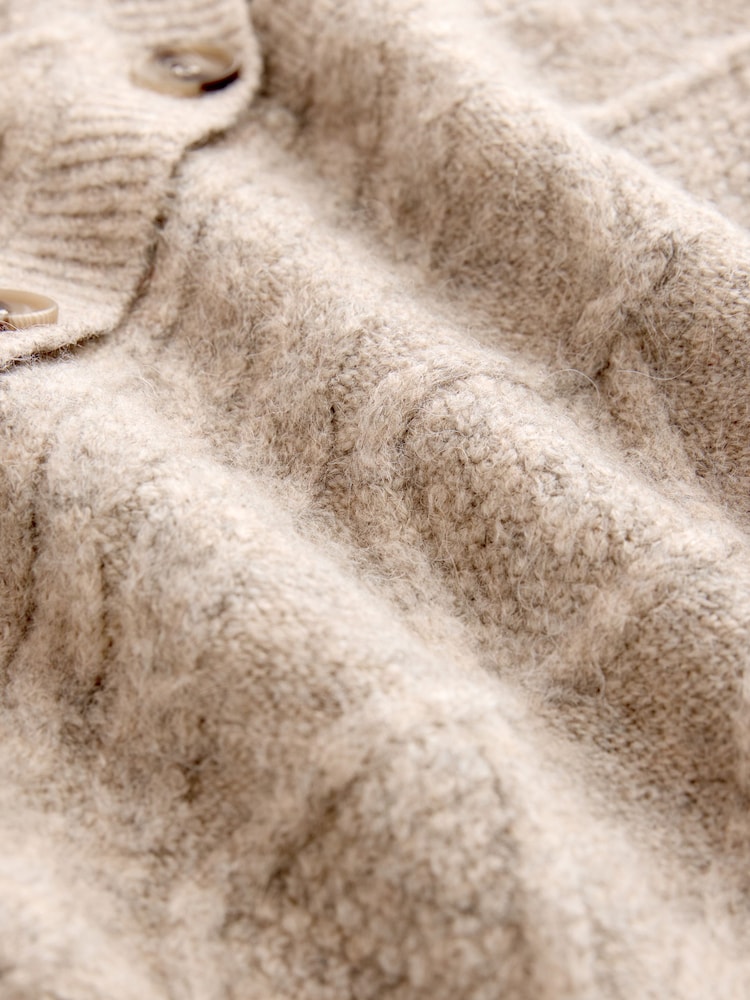 Ecru Cream Sleeveless Button Through Cable Knitted Waistcoat - Image 8 of 8