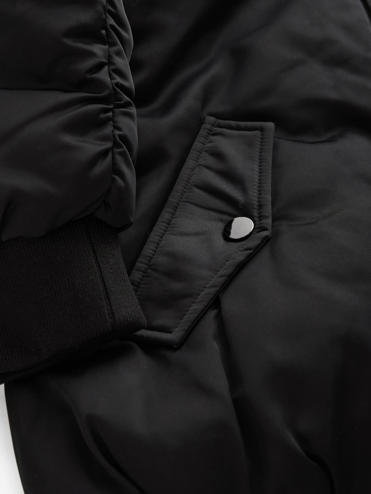 črna - odporen na dež Longline Padded Bomber jakna; suknjič (6-16yrs) - Slika 10 iz 10