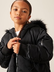 črna - odporen na dež Longline Padded Bomber jakna; suknjič (6-16yrs) - Slika 4 iz 10