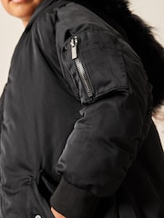 črna - odporen na dež Longline Padded Bomber jakna; suknjič (6-16yrs) - Slika 5 iz 10