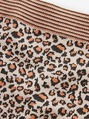 Brown Co-Ord Leopard Animal Knitted Mini Skirt - Image 5 of 6