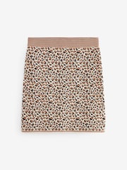 Brown Co-Ord Leopard Animal Knitted Mini Skirt - Image 6 of 6