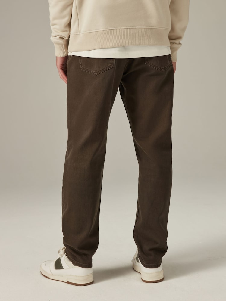 Brown Dark Regular Fit Overdyed Denim Jeans - Image 3 of 10