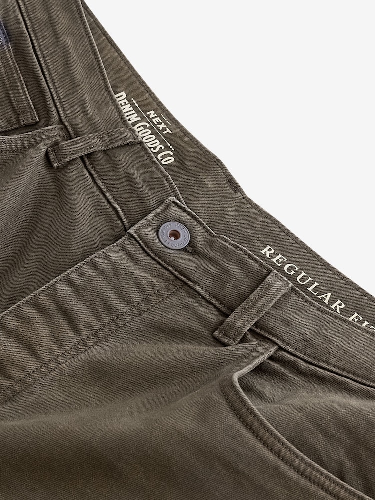 Brown Dark Regular Fit Overdyed Denim Jeans - Image 7 of 10