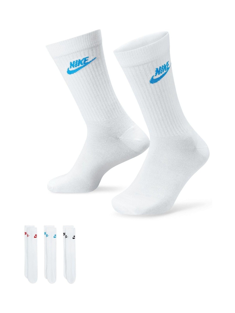 Vit/Multi - Nike Everyday Essential Strumpor 3 -paket - Bild 1 av 3
