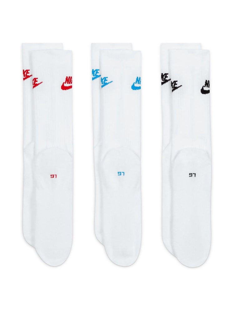 Vit/Multi - Nike Everyday Essential Strumpor 3 -paket - Bild 3 av 3