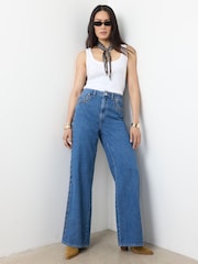 Mint Velvet Swirl Detail Wide Jeans - Εικόνα 3 από 7