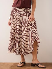 Mint Velvet Red Palm Print Maxi Skirt - Image 4 of 8