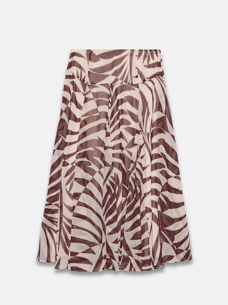 Mint Velvet Red Palm Print Maxi Skirt - Image 8 of 8