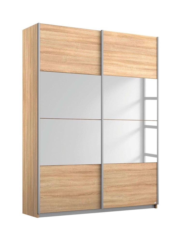 Rauch Oak Cameron Wood and Mirror Sliding Semi 1.3m Sliding Fitted Wardrobe - Image 2 of 2