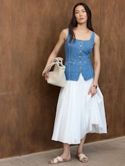 Mint Velvet Blue Denim Top - Image 5 of 8
