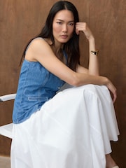 Mint Velvet Blue Denim Top - Image 6 of 8