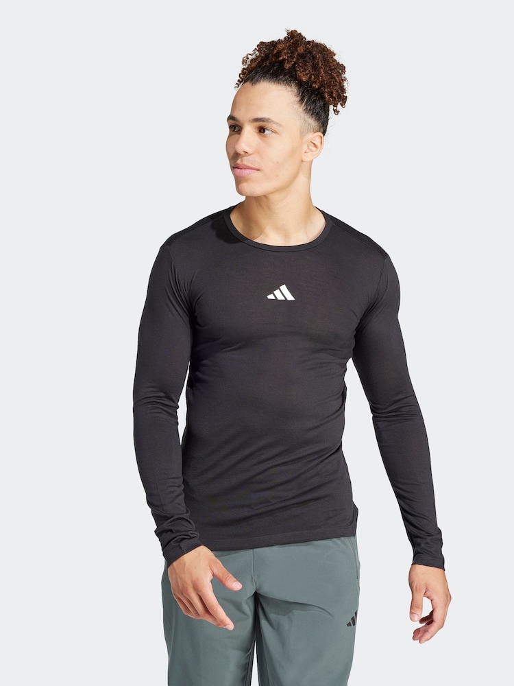 adidas Black Workout Long-Sleeve Top - Image 1 of 7