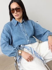 Mint Velvet Blue Denim Shirt - Image 1 of 8