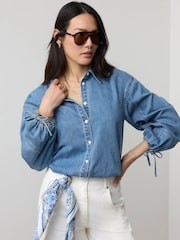 Mint Velvet Blue Denim Shirt - Image 2 of 8