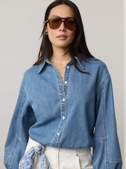 Mint Velvet Blue Denim Shirt - Image 5 of 8