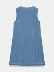 Mint Velvet Blue Denim Scallop Mini Dress - Image 8 of 8