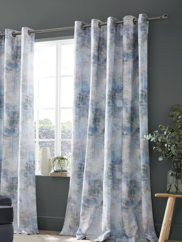 Voyage Monet Lined Eyelet Curtains - Image 1 of 1