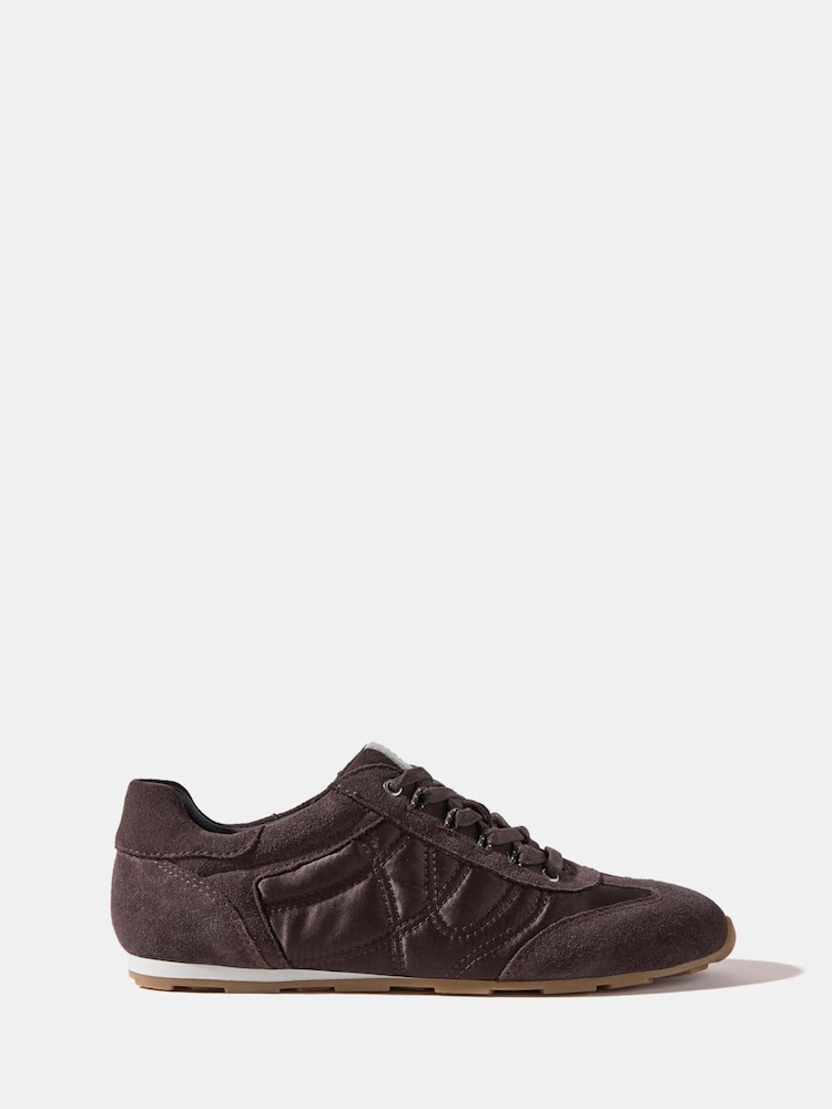 Mint Velvet Brown Rach Quilted Trainers - Image 1 of 3 Mint Velvet Brown Rach Quilted Trainers - Image 1 of 3