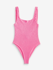 Hunza G Pink Coverage Square Neck Swimsuit - Image 1 of 1