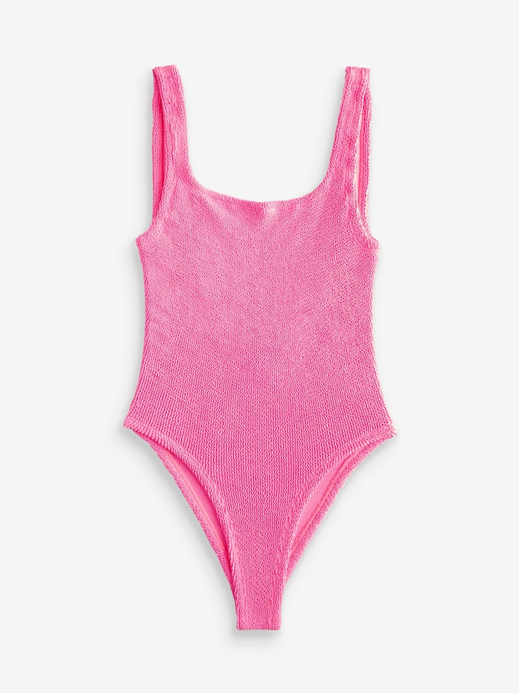 Hunza G Pink Coverage Square Neck Swimsuit - Image 1 of 1 Hunza G Pink Coverage Square Neck Swimsuit - Image 1 of 1