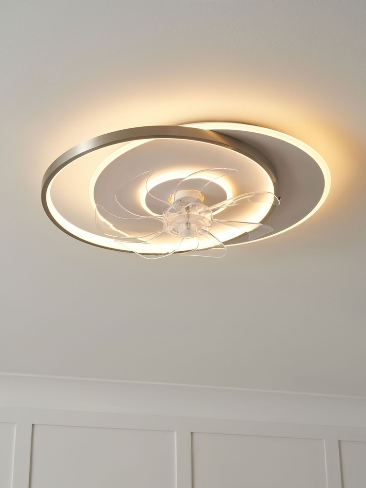 Cascade Satin Brass Ingram LED Ceiling Fan Light - Image 1 of 7