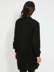 Threadbare Black Curve Ladies Rozanna Cable Detail Cardigan - Image 2 of 4