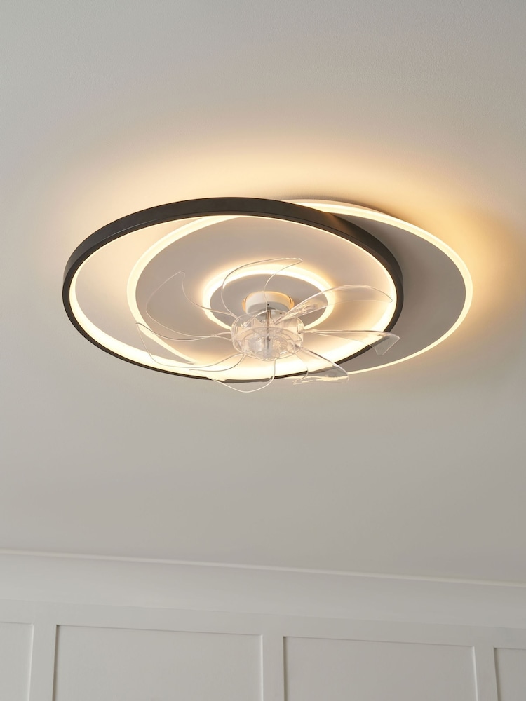 Cascade Black Ingram LED Ceiling Fan Light - Image 1 of 7