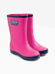 Розовый фуксиевый  - JoJo Maman Bébé Contrast Trim Lined Wellies - Image 1 of 1
