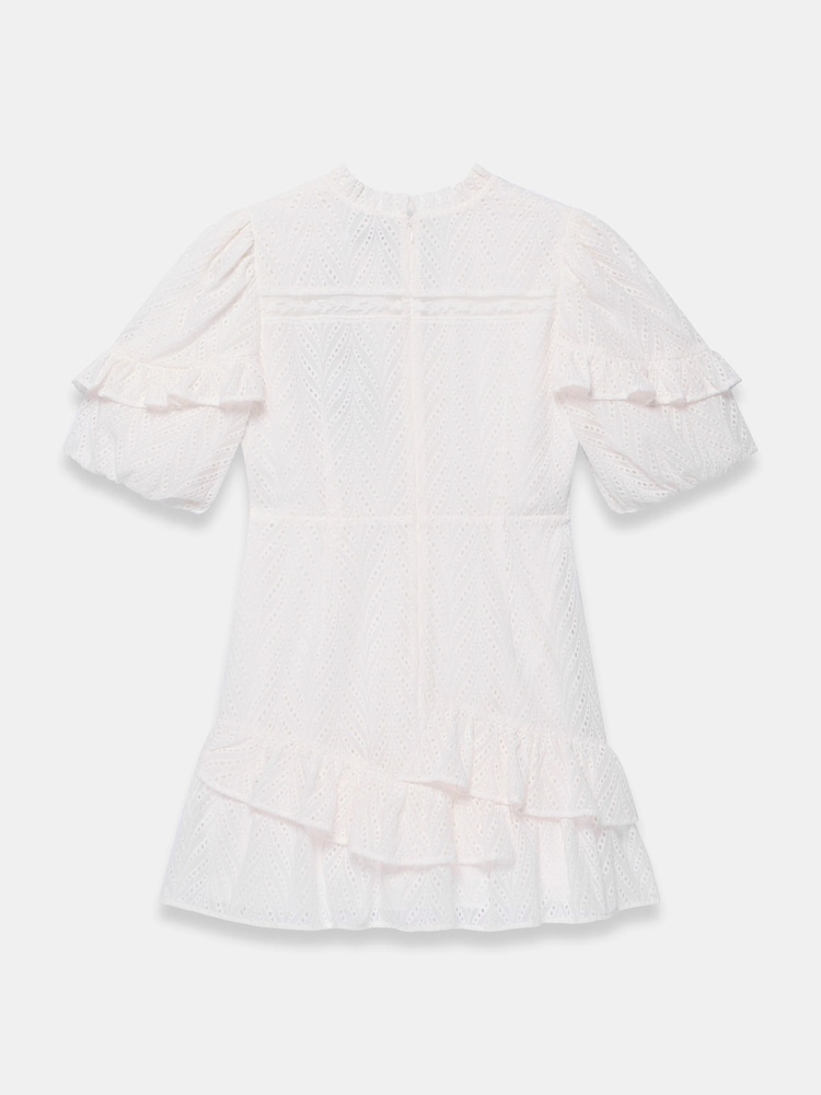Mint Velvet White Embroidered Detail Mini Dress - Image 8 of 8