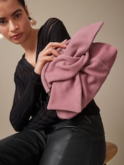 Pink Leather Bow Clutch Bag - Image 3 of 10