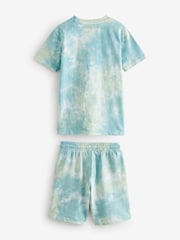 Mineral Green 100% Cotton Tie Dye T-Shirt And Shorts Set (3-16yrs) - Image 2 of 3