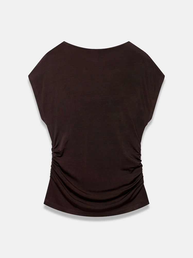 Mint Velvet Brown Drape Detail Top - Image 8 of 8 Mint Velvet Brown Drape Detail Top - Image 8 of 8