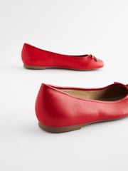 Red Forever Comfort® Round Toe Leather Ballerina Shoes - Image 6 of 7