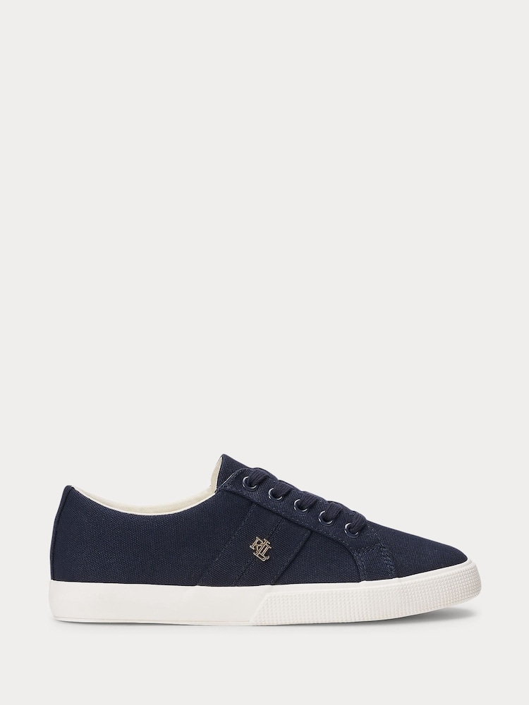 Lauren Ralph Lauren Navy Janson II Canvas Sneakers - Image 2 of 4