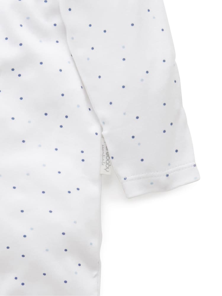 Purebaby Blue Baby 100% Cotton Hat Bib & Sleepsuit Set 3 Piece - Image 5 of 7