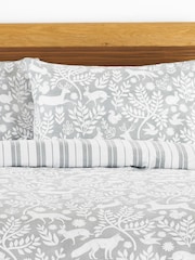 Furn Grey Skandi Woodland Brushed 100% Cotton Stag Reversible Christmas Duvet Cover and Pillowcase Set - Image 3 of 3