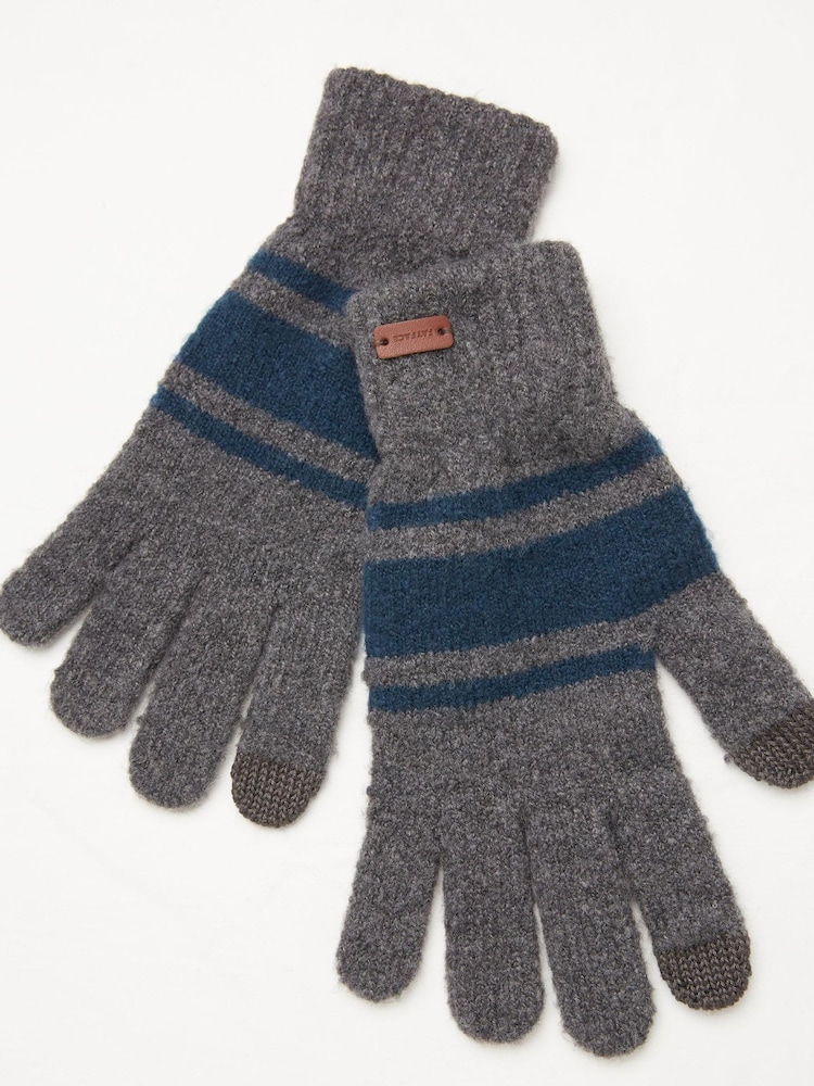FatFace Grey Matt Touch Screen Gloves - Image 1 of 2