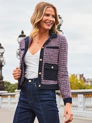 Sosandar Blue Denim Mix Jacket - Image 1 of 5