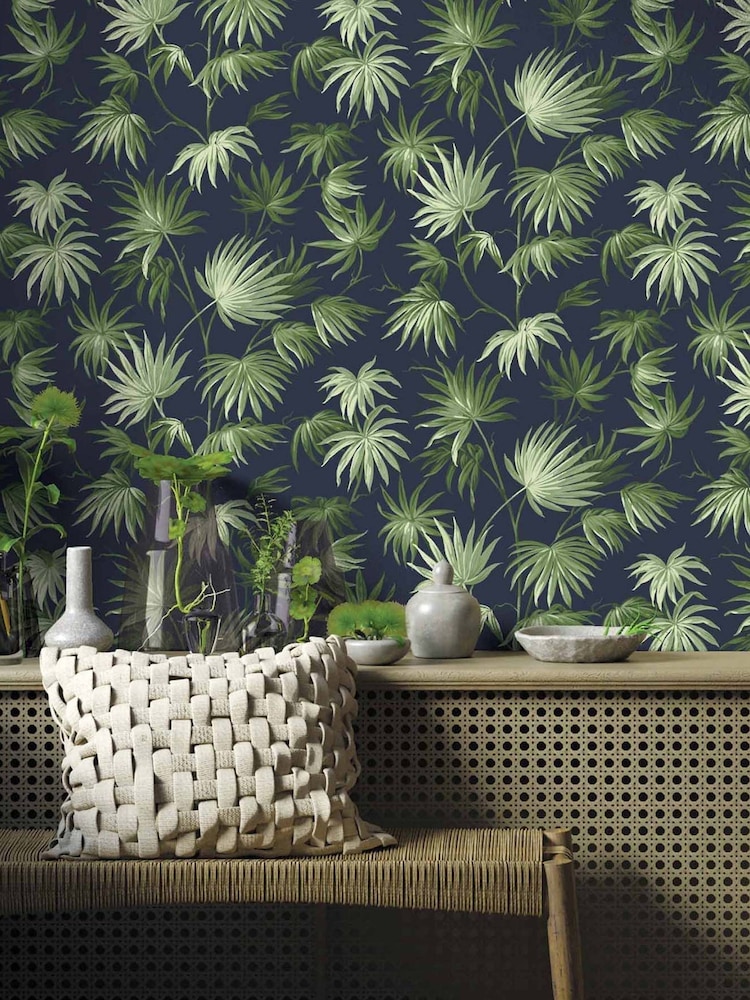 Woodchip & Magnolia Blue Va Va Frome Wallpaper - Image 2 of 4