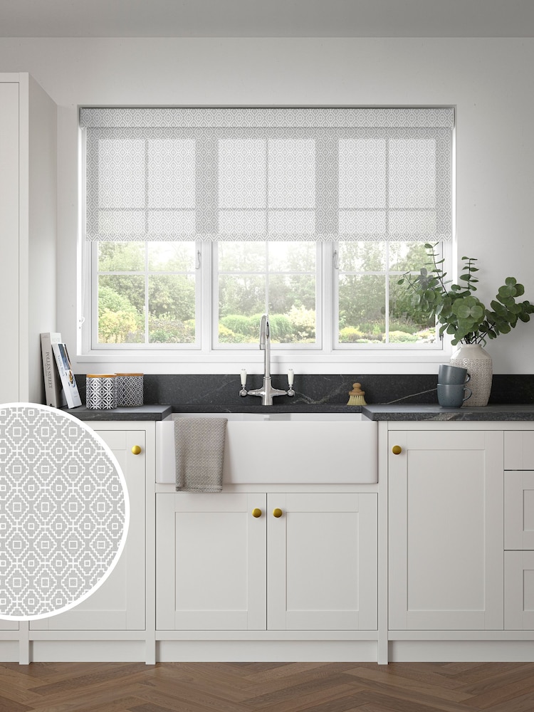 Smoke Grey Cave Sheer Made to Measure Roller Blind - Image 1 of 6