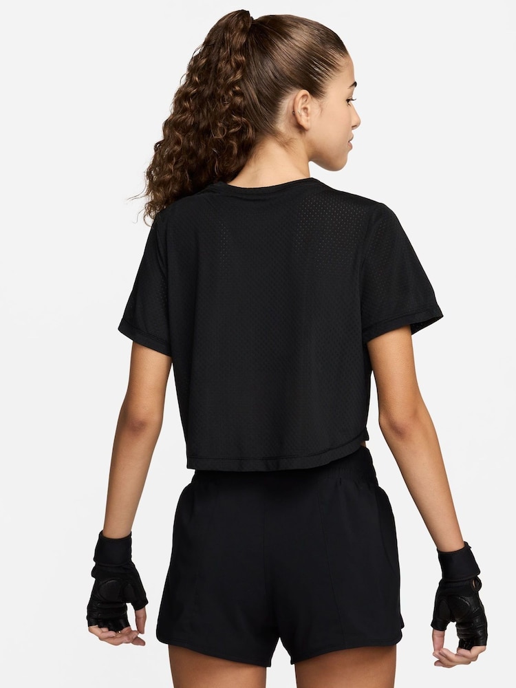 Nike Black One Classic Breathable Dri-FIT Short-Sleeve Top - Image 2 of 7
