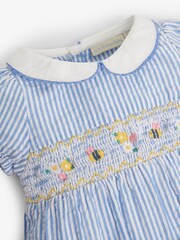 JoJo Maman Bébé Blue Embroidered Bee Baby Romper - Image 2 of 2