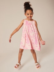 Pink Tie Dye Crinkle Texture Playsuit (3-16yrs) - Image 1 of 7